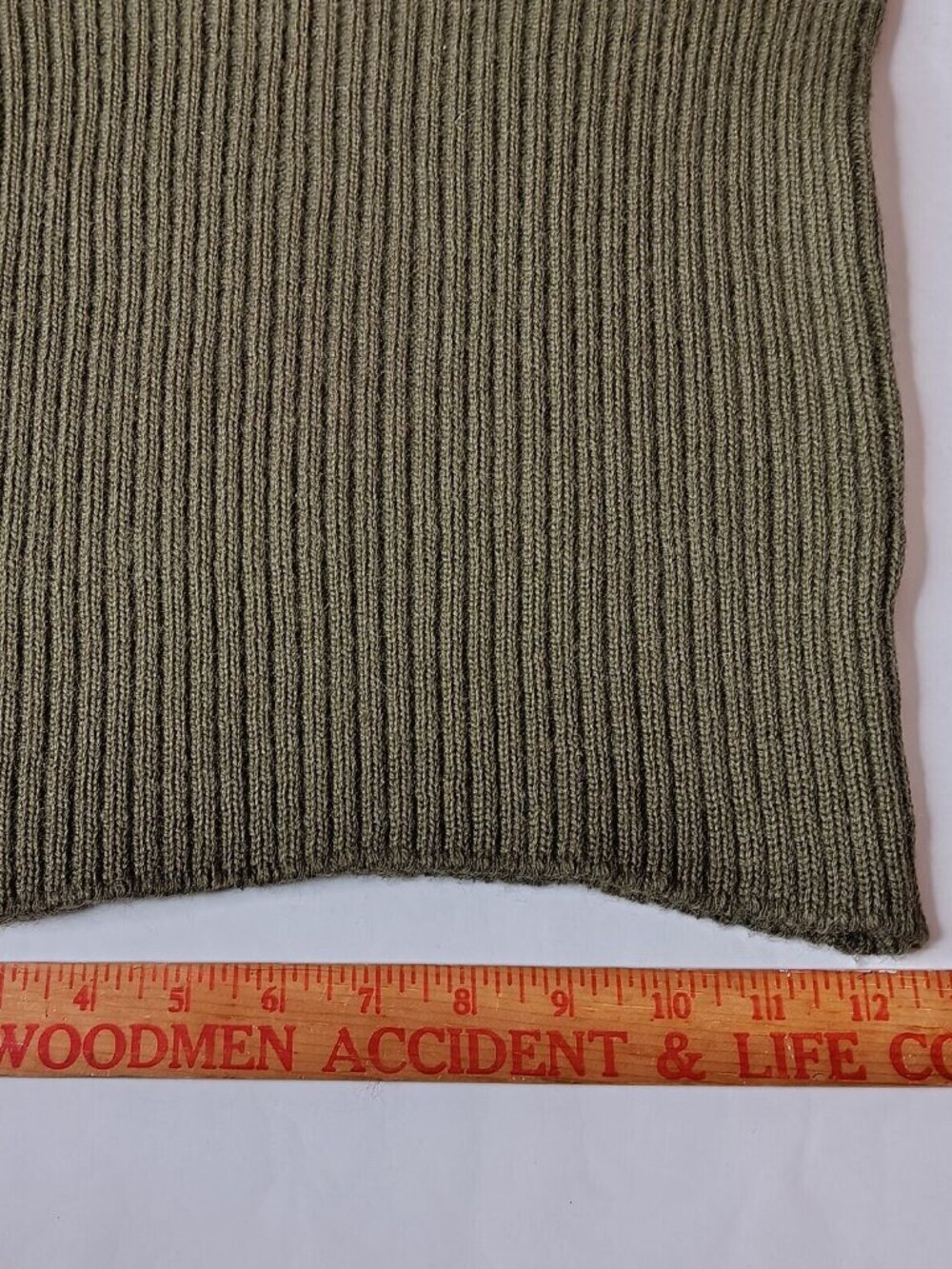 Jersey Mans Heavy Sweater Unisex Size 4 Ribbed Knit Military Police Army Green - Picture 12 of 14